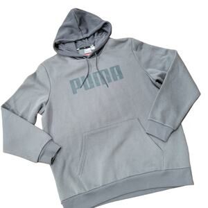 Puma Gray Logo Pullover Hoodie NWT Size Large